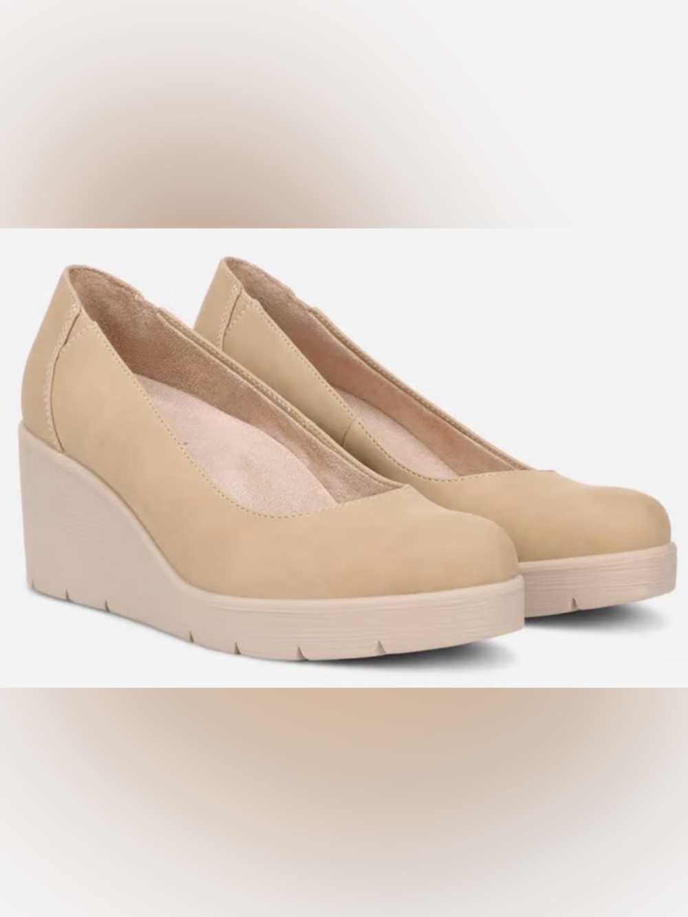 SOUL Naturalizer About Time Wedge Pump, 8/38.5, Dune dust tan, faux nubuck
